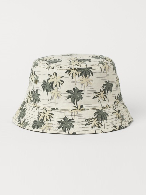 

H&M Men Green & Beige Printed Reversible Bucket Hat