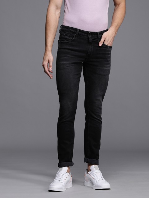 

Louis Philippe Jeans Men Black Super Slim Fit Mid-Rise Light Fade Jeans