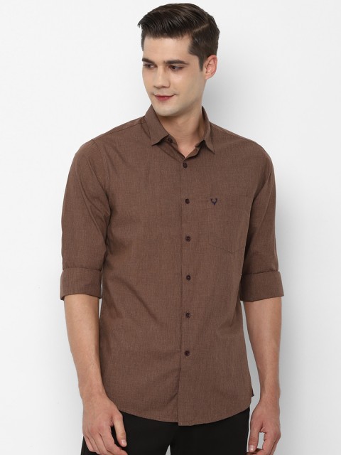 

Allen Solly Men Brown Slim Fit Opaque Pure Cotton Casual Shirt