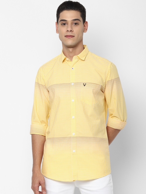 

Allen Solly Men Yellow Slim Fit Micro Checks Opaque Checked Casual Shirt