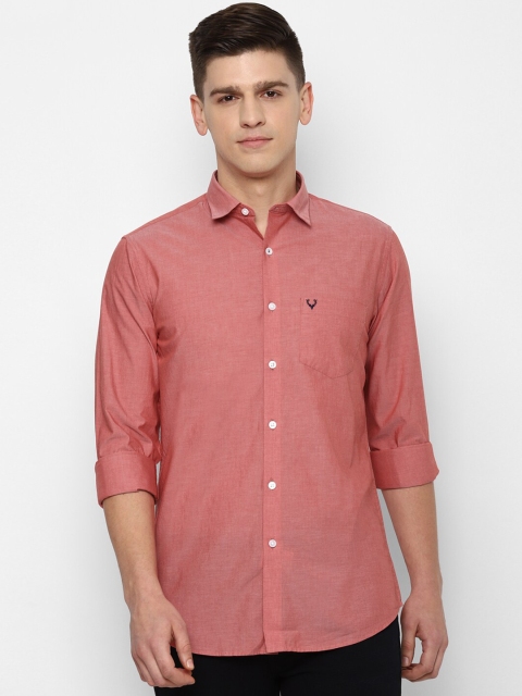 

Allen Solly Men Pink Slim Fit Opaque Casual Pure Cotton Shirt