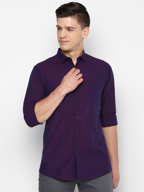 

Allen Solly Men Purple Textured Slim Fit Casual Shirt