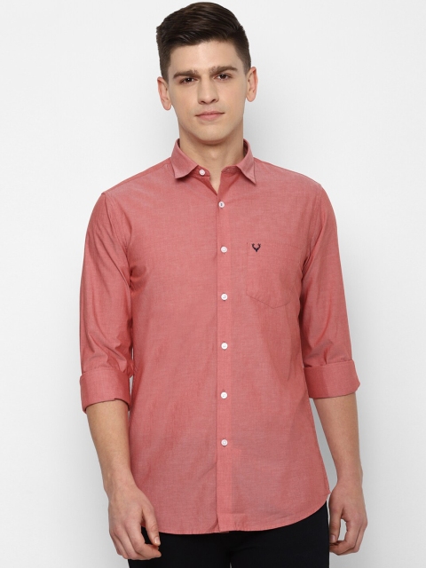 

Allen Solly Men Pink Slim Fit Opaque Pure Cotton Casual Shirt