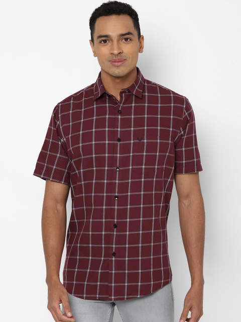 

Allen Solly Men Maroon Slim Fit Windowpane Checks Opaque Checked Casual Shirt