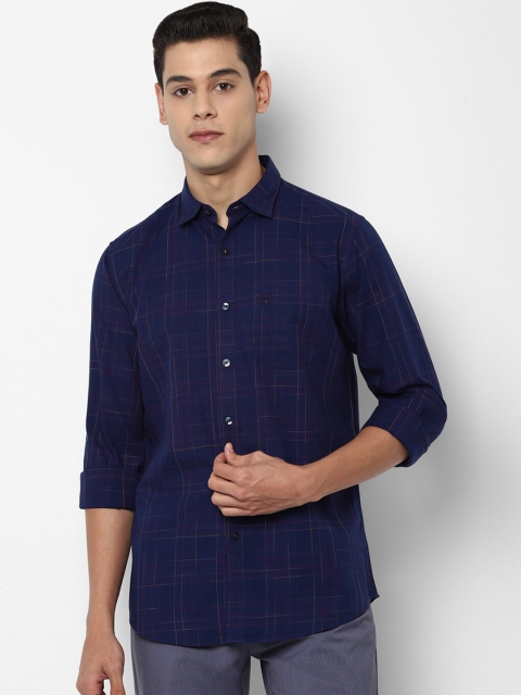 

Allen Solly Men Navy Blue Slim Fit Checked Casual Shirt