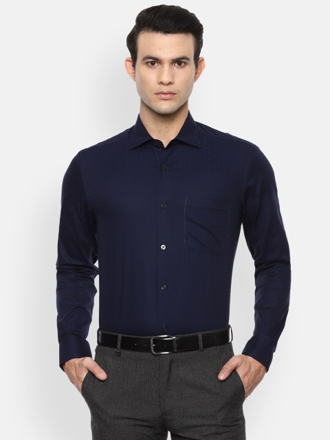 

Louis Philippe Gods & Kings Men Navy Blue Opaque Cotton Formal Shirt