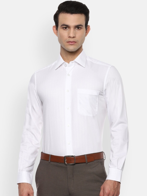 

Louis Philippe Permapress Men White Opaque Printed Formal Shirt