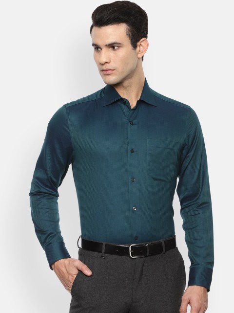 

Louis Philippe Men Green Opaque Formal Shirt