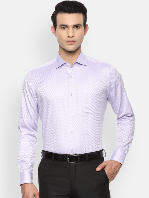 

Louis Philippe Gods & Kings Men Cotton Purple Self Design Formal Shirt