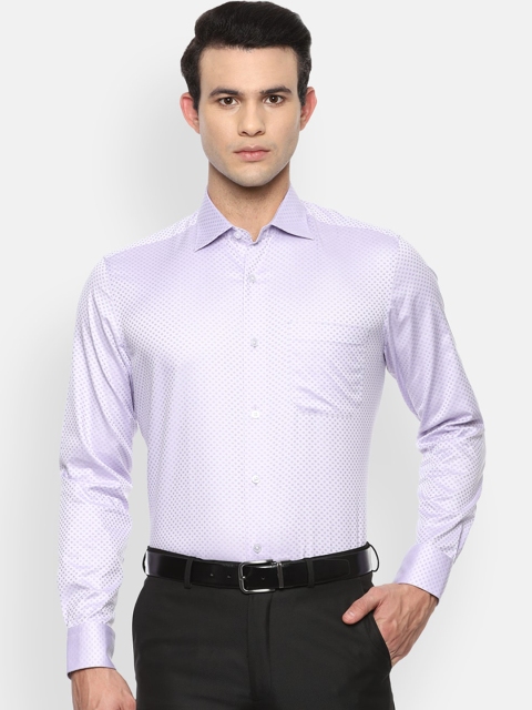 

Louis Philippe Men Purple Textured Pure Cotton Opaque Formal Shirt