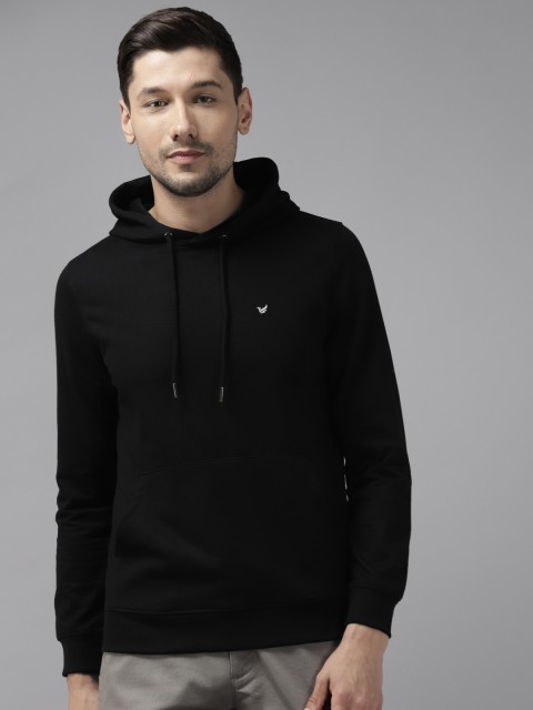 

Blackberrys Men Black Solid Hooded Sweatshirt