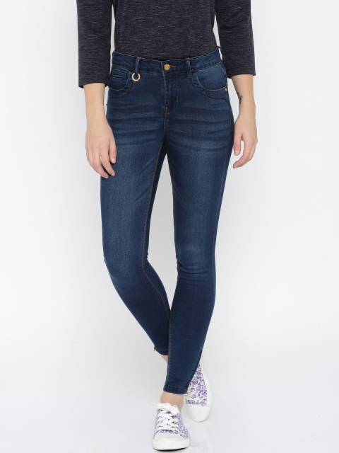 

ONLY Women Blue Skinny Fit Mid-Rise Clean Look Jeans
