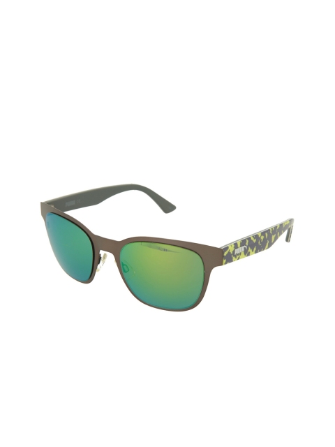 

Puma Women Grey Green Lens & Steel-Toned Sports Sunglasses