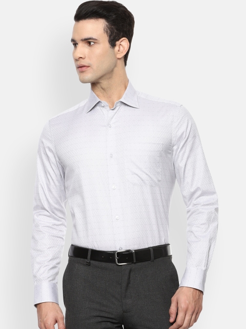 

Louis Philippe Gods & Kings Men Grey Opaque Checked Formal Shirt