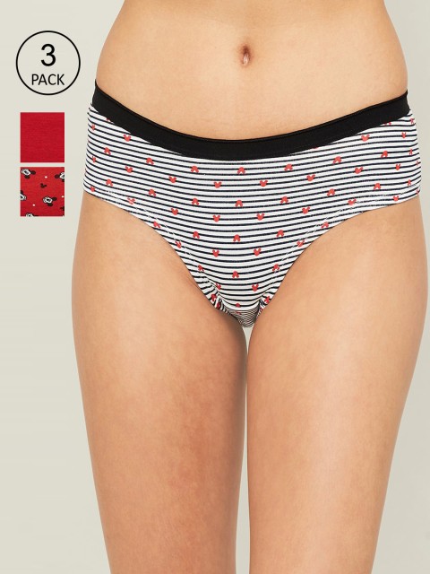 

Ginger by Lifestyle Women Pack Of 3 Assorted Cotton Hipster Briefs