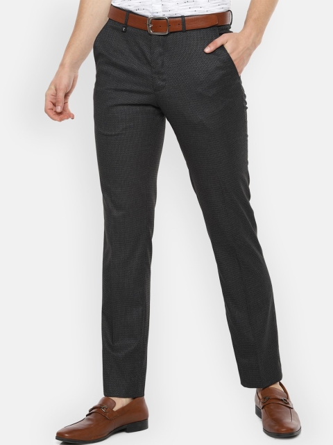 

V Dot Men Grey Slim Fit Formal Trousers