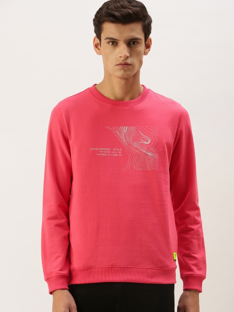 

Peter England Men Pink & Grey Printed Sweatshirt