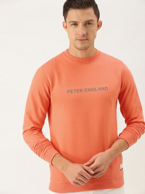 

Peter England Men Orange Printed Sweatshirt