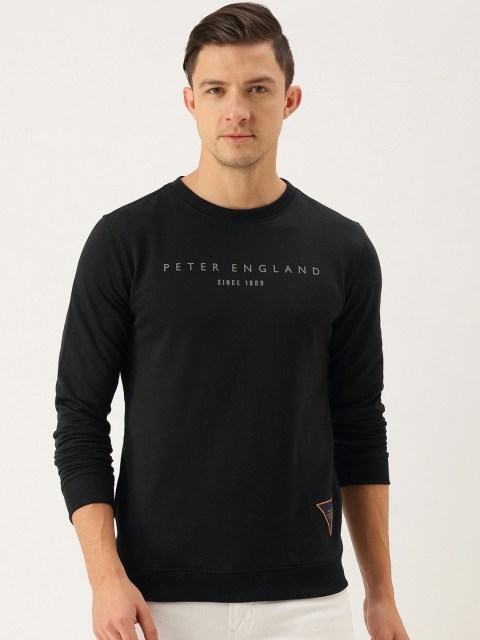 

Peter England Men Black Printed Slim Fit Sweatshirt