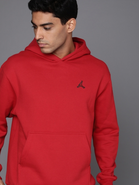 

Nike Men Red Solid M J ESS FLC PO Hooded Sweatshirt
