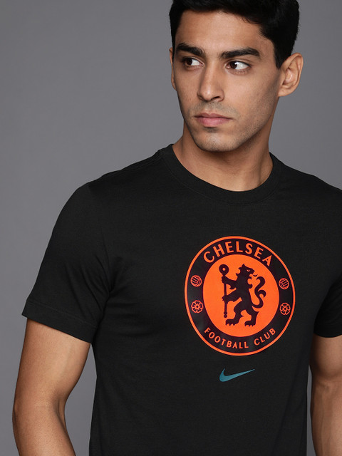 

Nike Men Black & Orange Chelsea Printed AS CFC M NK TEE EVERGREEN CRES T-shirt