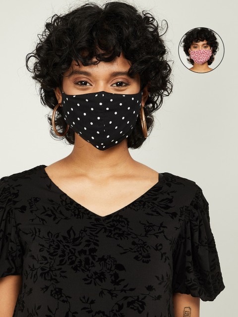 

Ginger by Lifestyle Women Black & White Printed Cotton Outdoor Masks Pack Of 2
