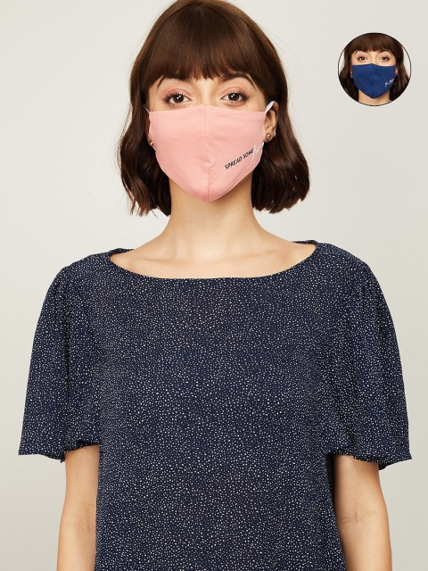 

Ginger by Lifestyle Women Pack of 2 Printed Cotton Outdoor Masks, Peach