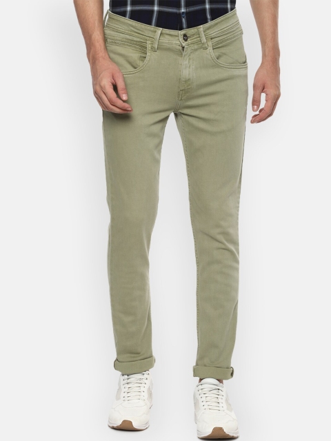 

VAN HEUSEN DENIM LABS Men Olive Green Skinny Fit Jeans