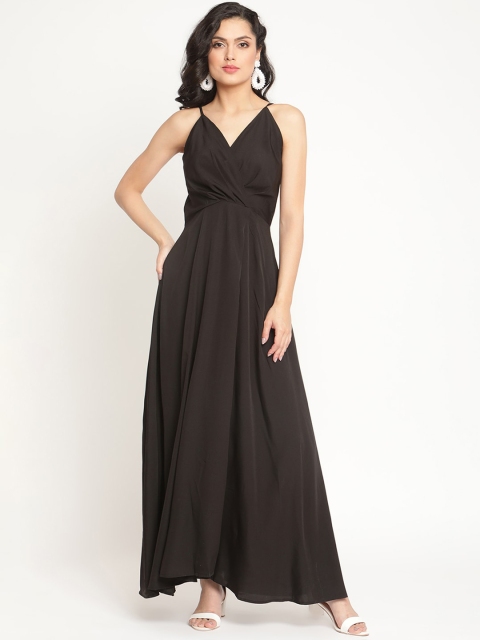 

The Vanca Black Wrap Detail Maxi Dress