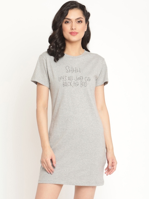

The Vanca Grey Printed Cotton Lounge T-shirt