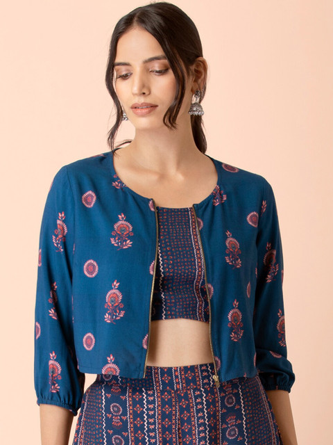 

INDYA Blue Regular Crop Top