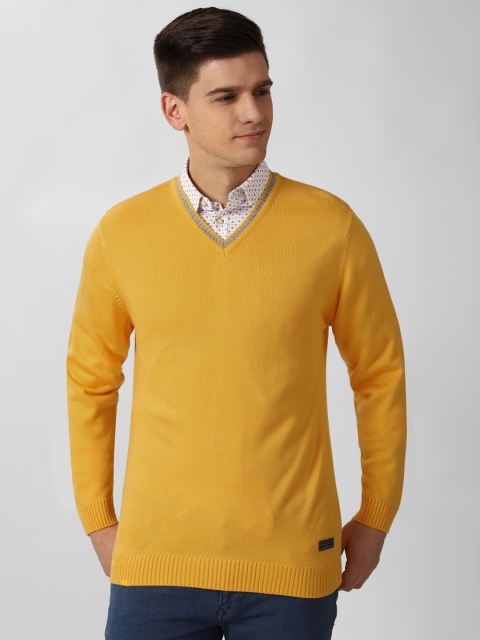 

Peter England Casuals Men Yellow Acrylic Pullover Sweater