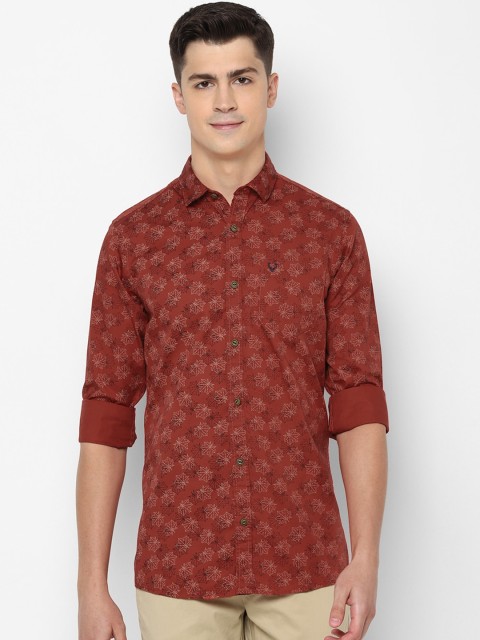 

Solly Jeans Co. Men Brown Floral Printed Pure Cotton Casual Shirt