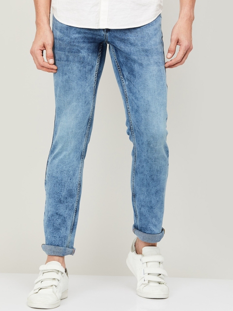 

Forca by Lifestyle Men Blue Heavy Fade Acid Wash Jeans