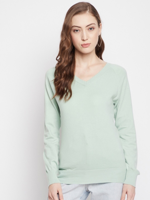 

Madame Women Green Pullover Woolen Sweater