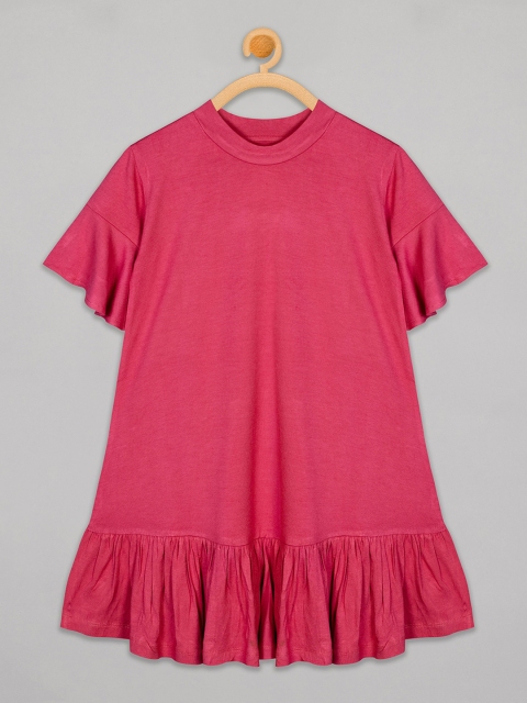 

Olele Girls Pink Solid A-Line Dress