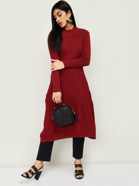 

Melange by Lifestyle Maroon Self-Design Tunic
