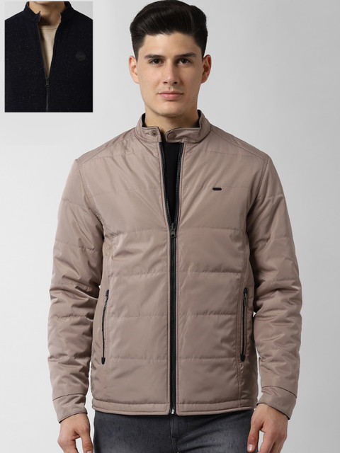 

Peter England Casuals Men Navy Blue & Brown Reversible Jacket