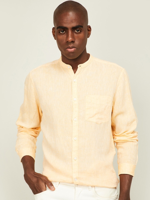 

CODE by Lifestyle Men Yellow Slim Fit Opaque Linen Casual Shirt