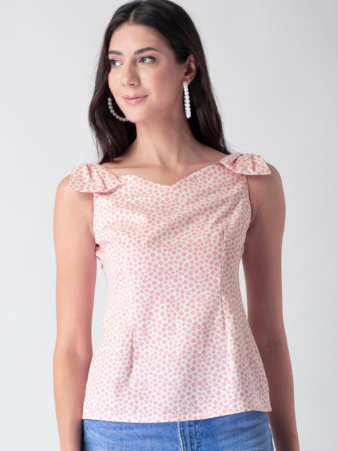 

FabAlley Pink & White Floral Regular Top
