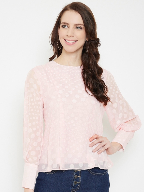 

Madame Pink & White Polka Dot Print Regular Top