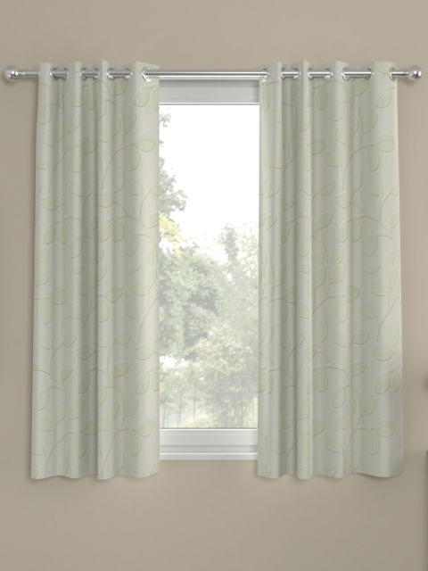 

Livpure Smart Set Of 2 Beige & Green Leaf Patterned Black Out Window Curtain