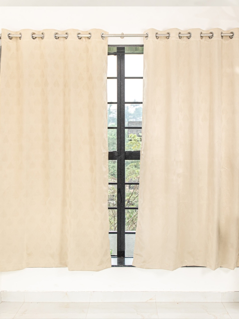 

Livpure Smart Beige & Grey Set of 2 Black Out Door Curtain