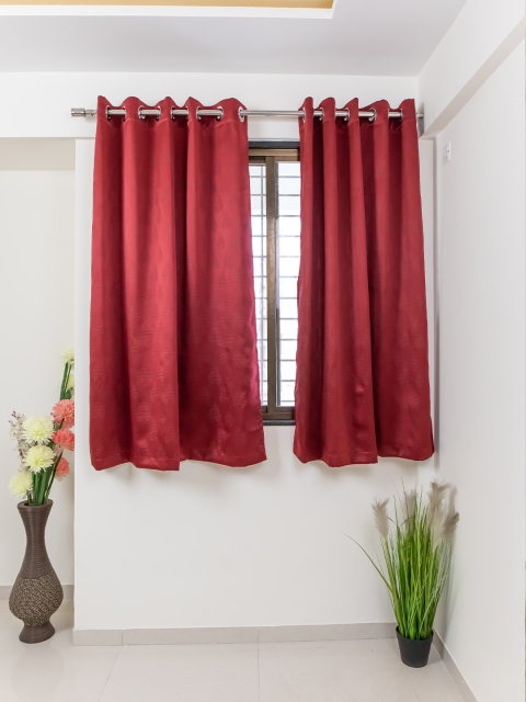 

Livpure Smart Maroon Set of 2 Black Out Window Curtains