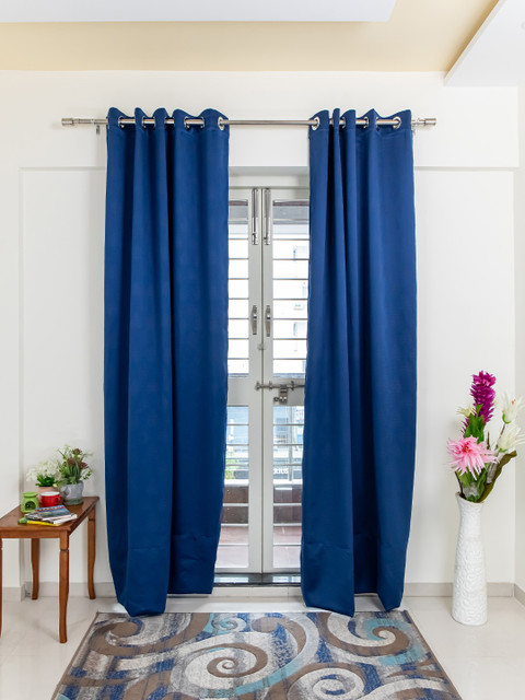 

Livpure Smart Blue Set of 2 Black Out Long Door Curtain