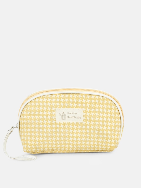 

Forever Glam by Pantaloons Yellow & White Printed Pouch Organiser