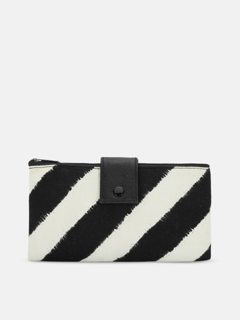 

Forever Glam by Pantaloons Grey & White Striped Travel Pouch