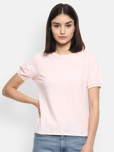 

Van Heusen Woman Women Pink Solid T-shirt