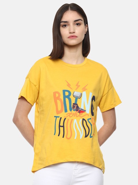 

Van Heusen Woman Women Yellow Printed T-shirt