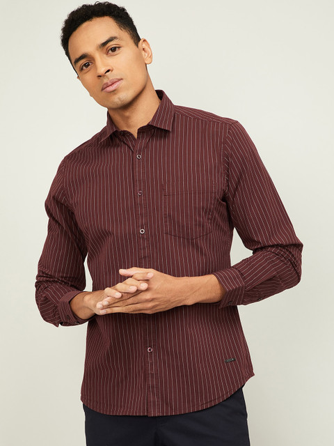 

Bossini Men Red & White Opaque Striped Cotton Casual Shirt